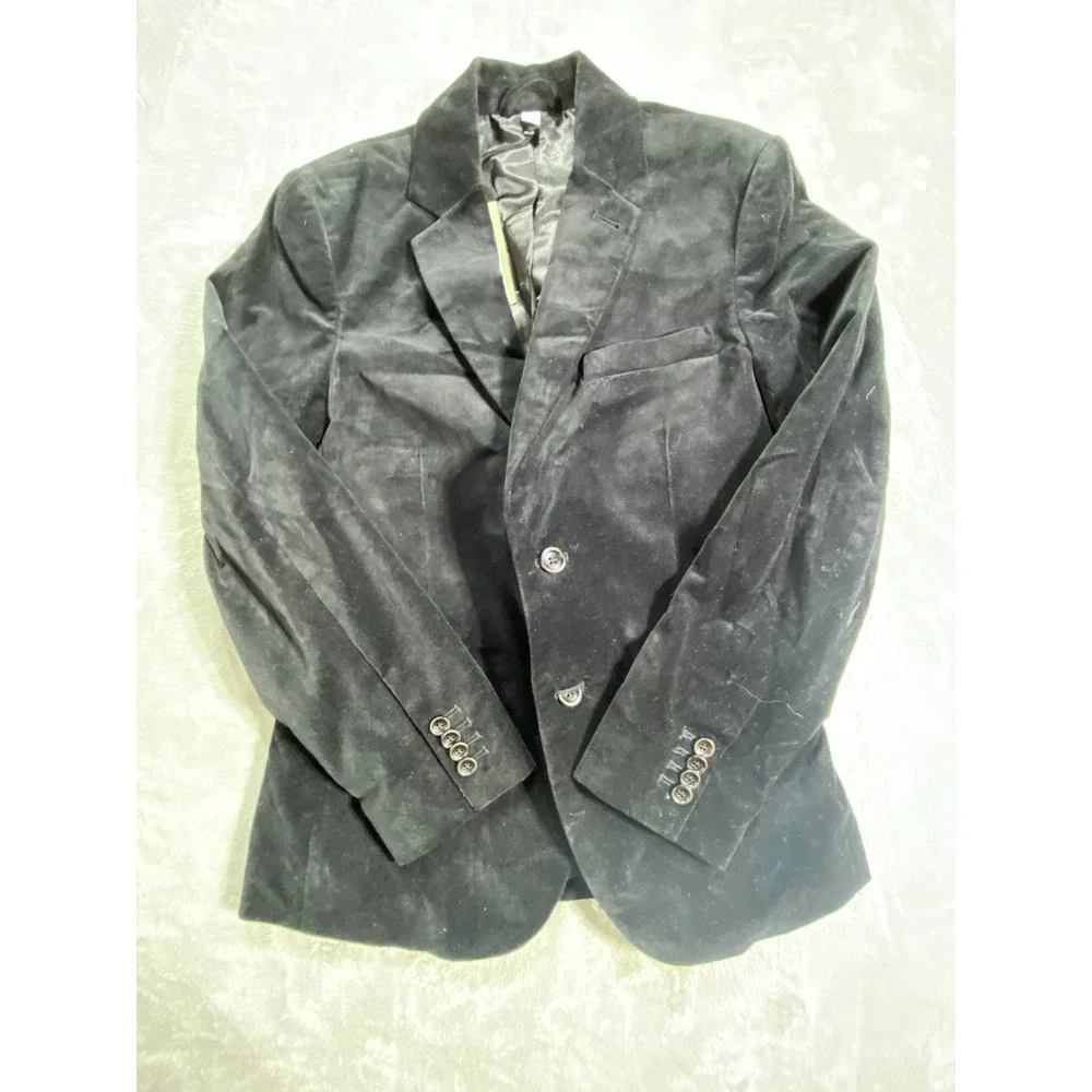 Goodfellow & Co Kenwood Blazer Mens Small Black Cotton Velvet Notch Lapel Formal